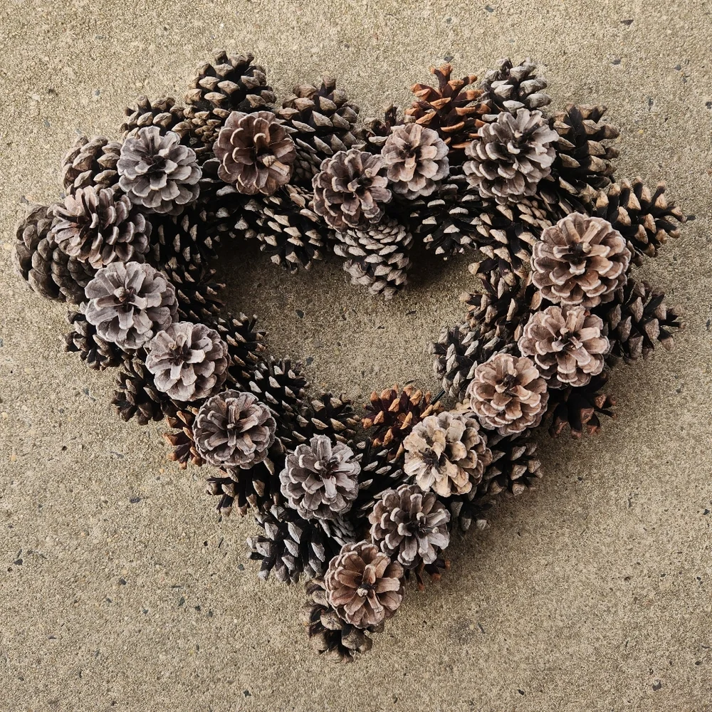 Rustic Pinecone Valentine's Day Wreath